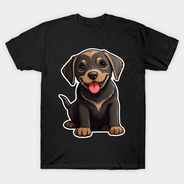 Cute Black Labrador Dog - Dogs Chocolate Labradors T-Shirt by fromherotozero